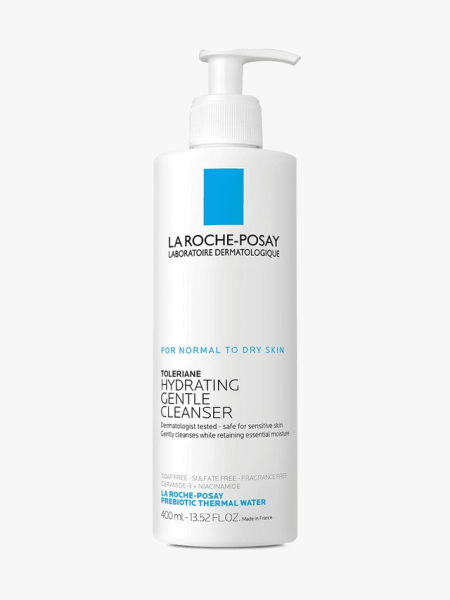 La Roche-Posay Toleriane Hydrating Gentle Face Cleanser in branded component on a light gray background
