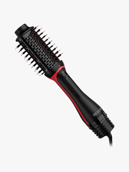 REVLON One Step Volumizer PLUS Hair Dryer and Styler in branded component on a light gray background