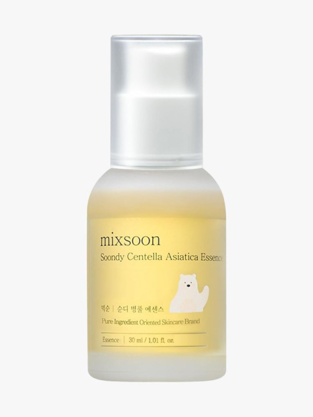 Mixsoon Soondy Centella Asiatica Essence in branded component on a light gray background